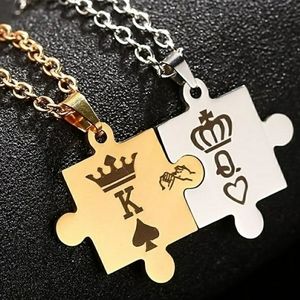 K AND Q fitting puzzle necklace